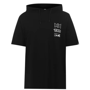 No Fear Hooded Graphic T Shirt Mens - Black