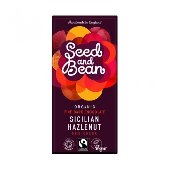Seed & Bean Fairtrade Organic Hazelnut Dark 58% Chocolate 85g