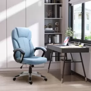 Vinsetto Height Adjustable Linen Executive Swivel Office Chair, Blue