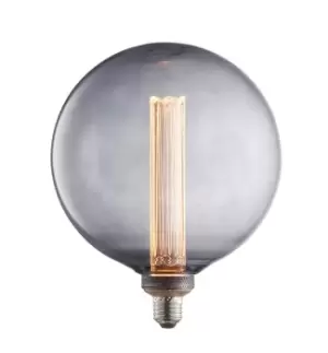 Globe Accessory Smoke Glass & Brass Effect Plate Bulb IP20 - E27