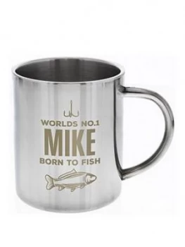 Personalised Born To Fish Stainless Steel Mug