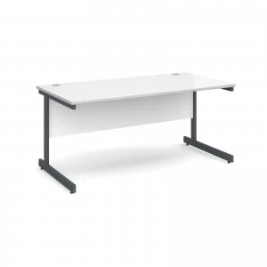Contract 25 Straight Desk 1600mm x 800mm - Graphite Cantilever Frame