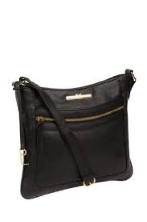 Pure Luxuries London Black 'Lewes' Leather Cross Body Bag