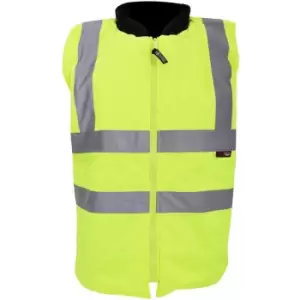 Warrior Mens Phoenix High Visibility Safety Bodywarmer Jacket (XXL) (Fluorescent Yellow) - Fluorescent Yellow