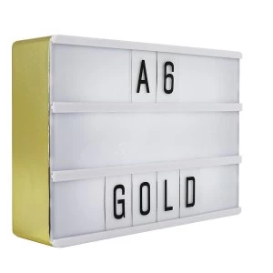 Locomocean A6 LED Cinematic Light Box with 82 Letters and 10 Emojis - Gold