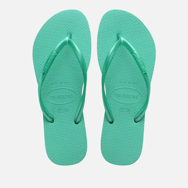 Havaianas Womens Slim Flips Flops - Metallic Virtual Green - UK 6/7 Green Sandals female 4000030-6160 6/7