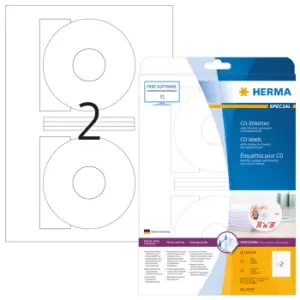 HERMA CD labels A4 Ø 116mm white paper matt opaque 50 pcs.