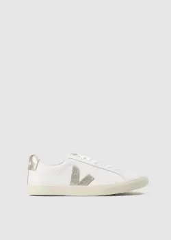 Veja Womens Esplar Leather Trainers In Extra White Platine