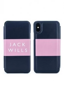 Jack Wills Apple iPhone X Folio Bayles PinkNav