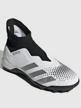 adidas Predator Laceless 20.3 Astro Turf Football Boots - Silver, Size 9.5, Men