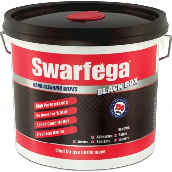 Swarfega Black Box Heavy Duty Trade Hand Wipes Pack of 150