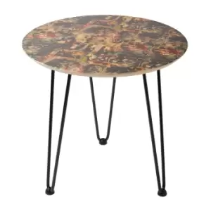 Decorsome x Batman Collage Wooden Side Table - Silver