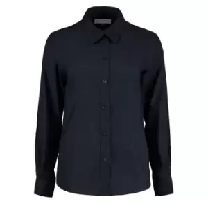 Kustom Kit Ladies Workwear Oxford Long Sleeve Shirt (26) (French Navy)