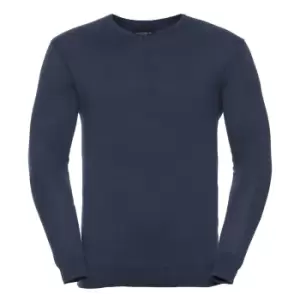 Russell Collection Mens V-Neck Knitted Pullover Sweatshirt (L) (French Navy)