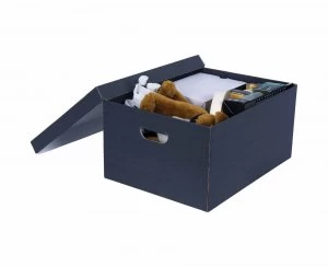 Fellowes Bankers Cardboard Storage Box Medium Duty Pack of 4 Black