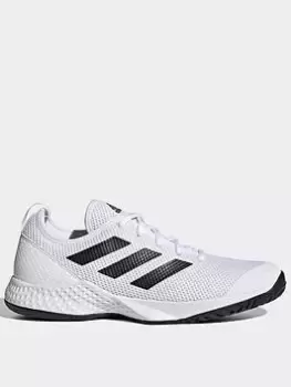 adidas Courtflash Tennis Shoes, White/Black, Size 7.5, Men