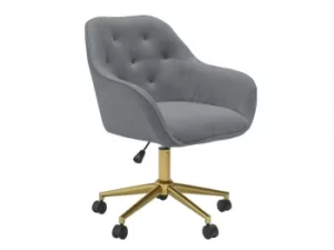 LPD Darwin Grey Velvet Upholstered Fabric Office Chair Flat Packed