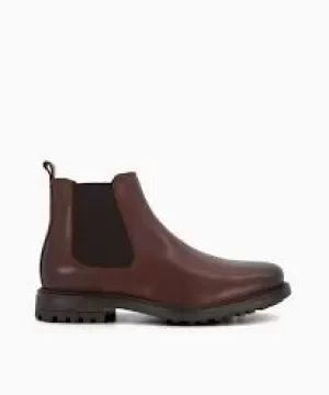 Dune Brown 'Challis H' Leather Chelsea Boots - 7