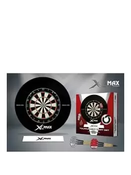 Xq Max Surround Tournament Dartboard Set - Includes Bristle Dartboard, Michael Van Gerwen Darts, Flights, Surround Ring