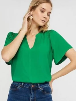 Monsoon Arabella Short Sleeve Blouse - Green Size M Women