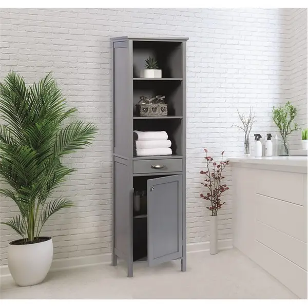 Greenhurst Tall Storage Cabinet - Grey One Size