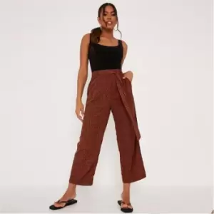 I Saw It First Animal Print Belted Wide Leg Trousers - Brown