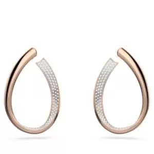 Exist Hoop Large White Rose Gold-tone Plated Earrings 5636960