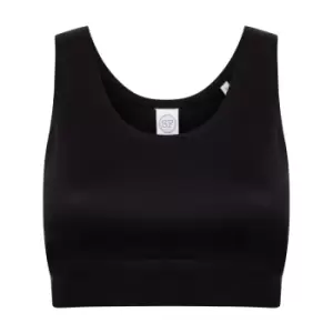 Skinni Fit Womens/Ladies Fashion Sleeveless Crop Top (XS) (Black)