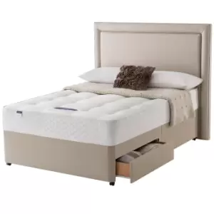 Silentnight Miracoil Ortho 150cm 2 Drawer Divan Bed Set Sandstone No Headboard