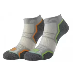 1000 Mile Mens Repreve Ankle Socks (Pack of 2) (6 UK-8 UK) (Silver/Grey)