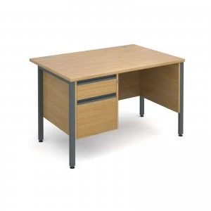 Maestro 25 GL Straight Desk With 2 Drawer Pedestal 1200mm - Graphite H