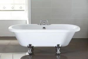 Wickes Decadent Double Ended Roll Top Bath With Chrome Feet - 1750mm