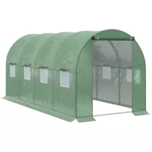 Outsunny Walk in Polytunnel Outdoor Garden Greenhouse with Windows and Doors (4 x 2M)