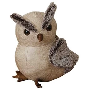 HESTIA? Faux Leather Door Stop - Beige Owl