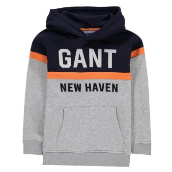 Gant 3 Colour Hooded Sweatshirt - Grey