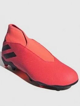 adidas Nemeziz Laceless 19.3 Firm Ground Football Boots - Red/Black, Size 7, Men