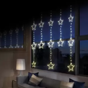 312 Warm White LED Star Curtain Light Clear & Silver Cable