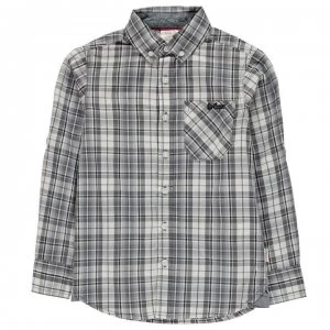 Lee Cooper Long Sleeve Checked Shirt Junior Boys - Grey/Blk/White