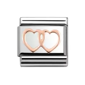 Nomination Classic Rose Gold Double Hearts Charm