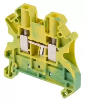 Phoenix Contact Green/Yellow UT 4-PE Earth Modular Terminal Block, 26 10 AWG, 0.14 6mm, ATEX, 690 V