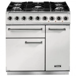 Falcon F900DXDFWHNM 82380 90cm Deluxe Dual Fuel Range Cooker - White
