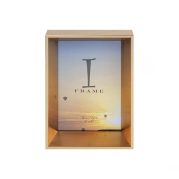 4" x 6" - iFrame Gold Angled Box Photo Frame