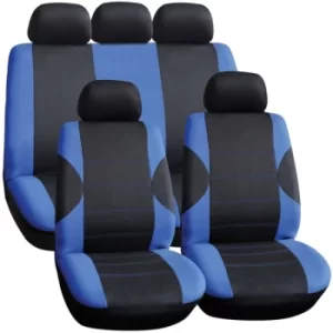 Streetwize Seat Cover Set 11 Piece Blue/Black
