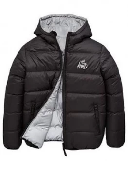 Kings Will Dream Boys Stretford Reversible Padded Jacket - Black, Size Age: 14-15 Years