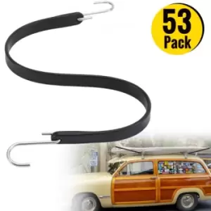 VEVOR Rubber Bungee Cords, 53 Pack 21" Long, Weatherproof Natural Rubber Tie Down Straps with Crimped S Hooks, Heavy Duty Outdoor Tarp Straps for Secu