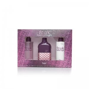 FCUK Friction Night 100ml Eau de Parfum Gift Set for Her