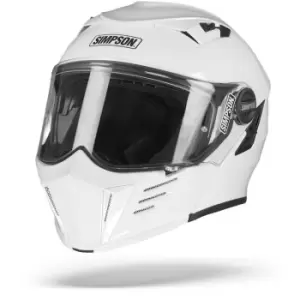 Simpson Darksome Solid White Flip Up Modular Helmet XS