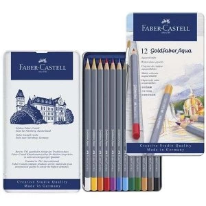 Faber Castell Goldfaber Aqua Water'Col Pencils Set Tin of 12