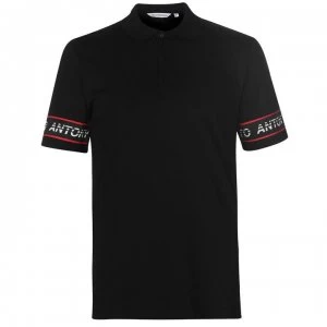 Antony Morato Tape Sleeve Polo Shirt - Black 9000