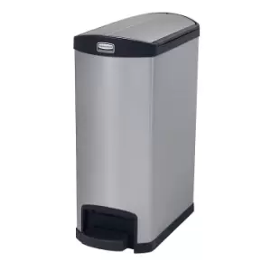 Rubbermaid SLIM JIM stainless steel waste collector with pedal, capacity 50 l, pedal at side, WxHxD 295 x 733 x 576 mm